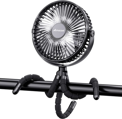 AMACOOL 10000mAh 7 inch Battery Operated Clip on Fan