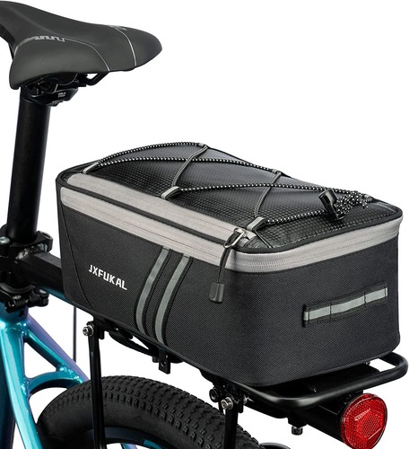 JXFUKAL Rear Bike Rack Bag with Rain Cover