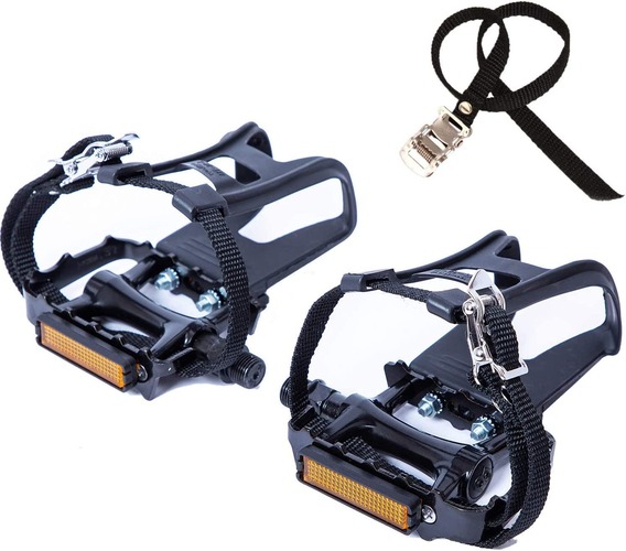 YBEKI Bike Pedals with Clips and Straps